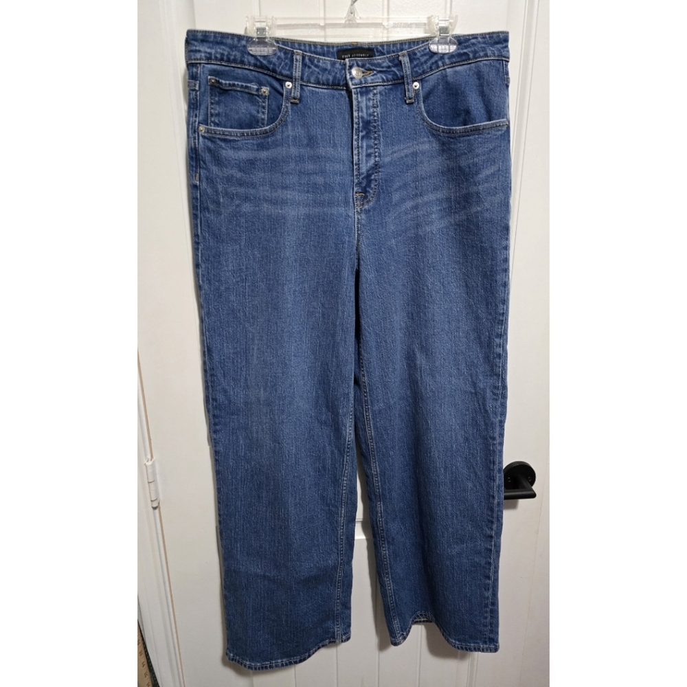 Free Assembly full wide leg straight jean womens size 16